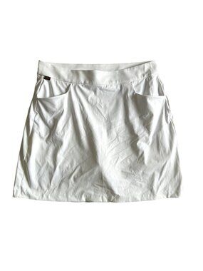 Kjus Women's Sz XL White Suisi Skort Lightweight Stretch Fabric With Pockets